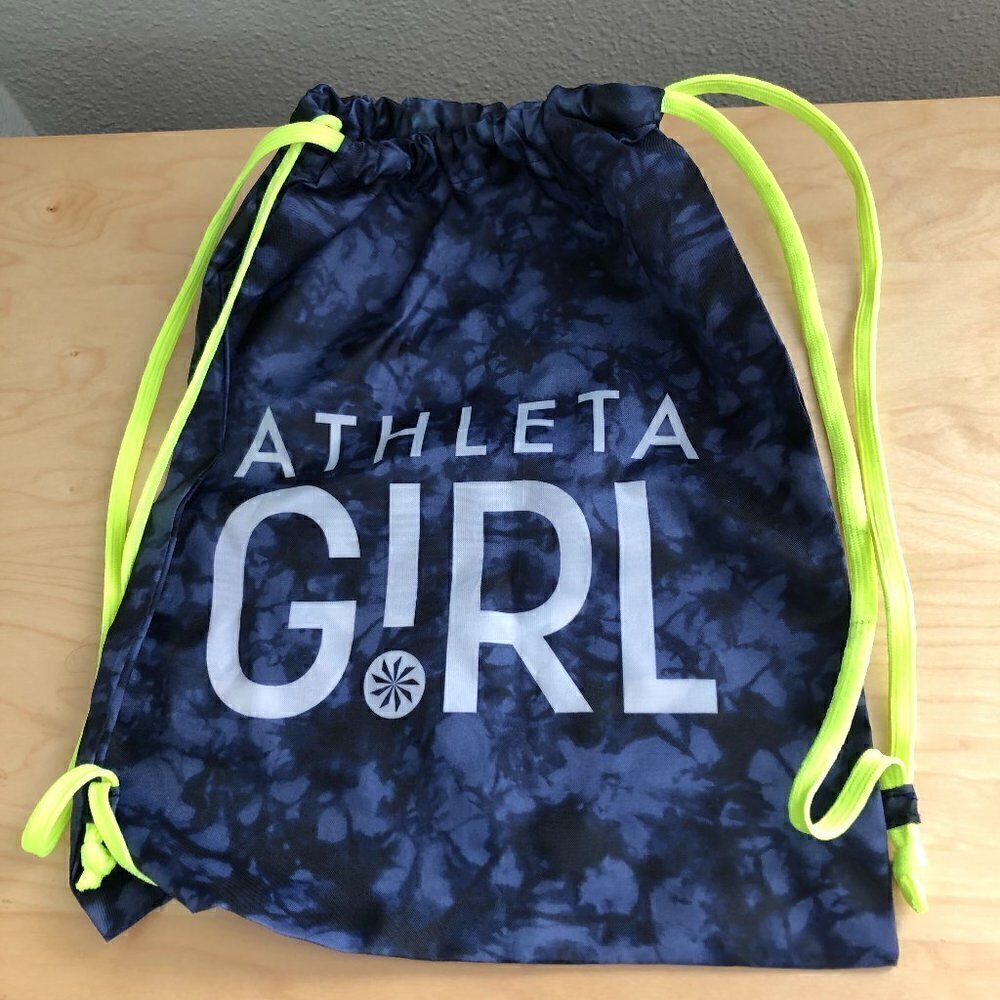 Athleta Girl Athletic Cinch Sack Backpack One Size Neon & Tie Dye